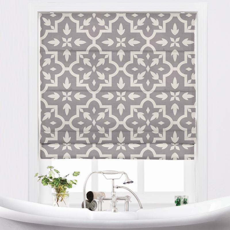 商品Alt模板：JOYCE Abstract Print Polyester Linen Room Darkening Roman Shade241 - xtest