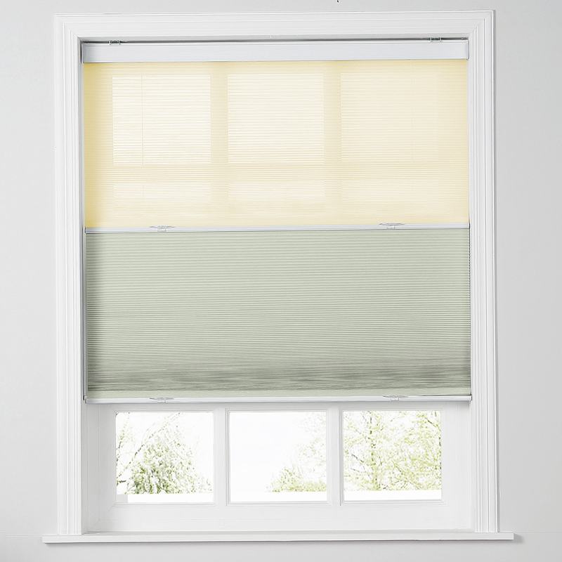商品Alt模板：Rey Cordless Blackout TriShades Day/Night Honeycomb Shade Beige Sheer - xtest