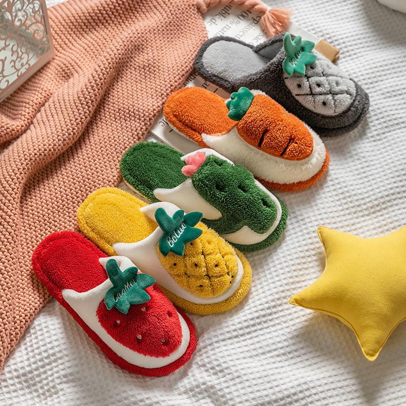 商品Alt模板：Warm Cute Plush Fruit Cotton Slippers SS0819 - xtest
