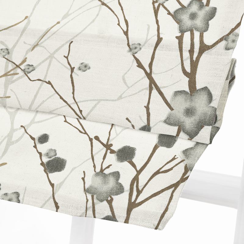 商品Alt模板：ASTRID Plum Blossom Print Polyester Linen Room Darkening Roman Shade - xtest